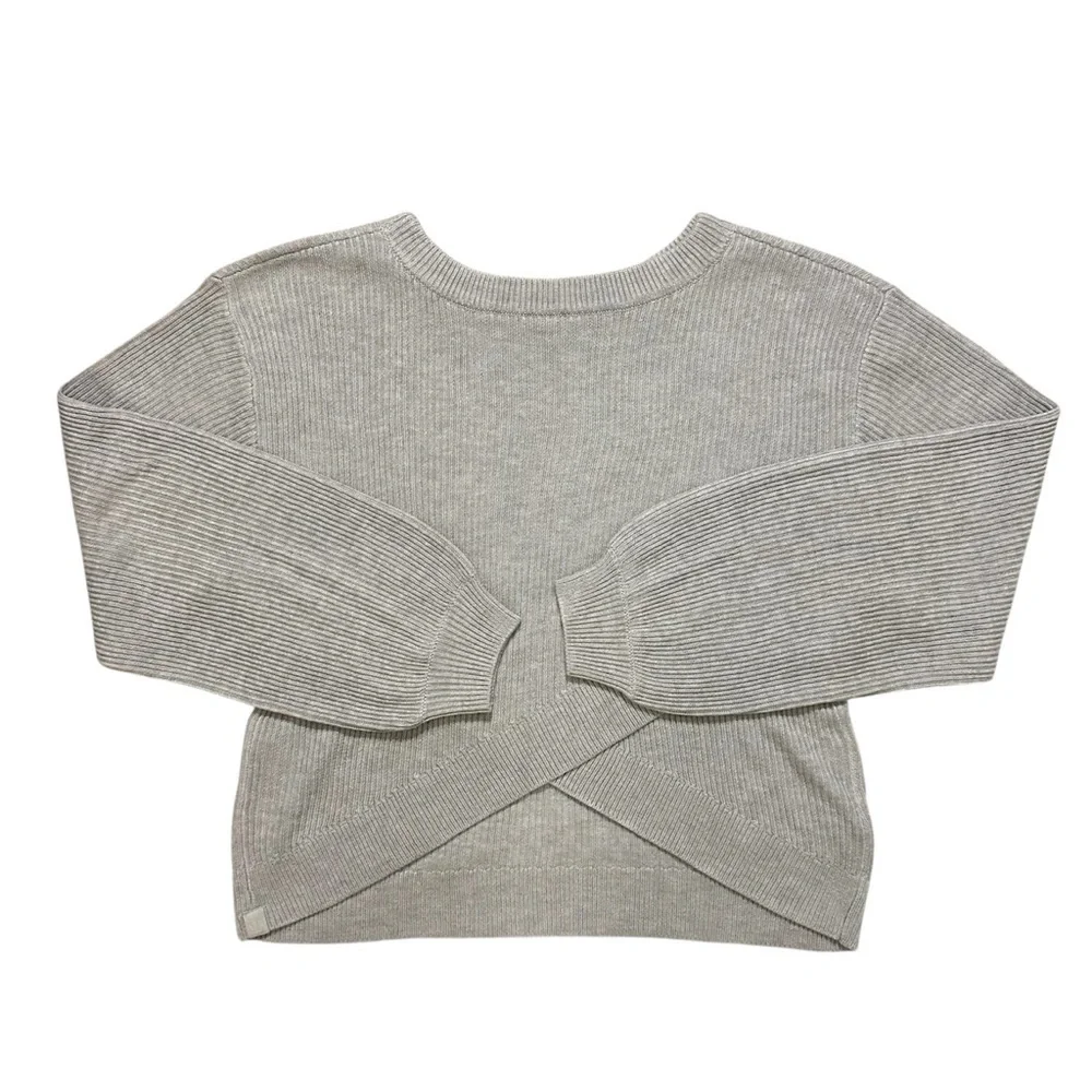 NWOT Lululemon Reversible Crossover Sweater - Heathered Light Grey SZ 6 - Picture 4 of 7